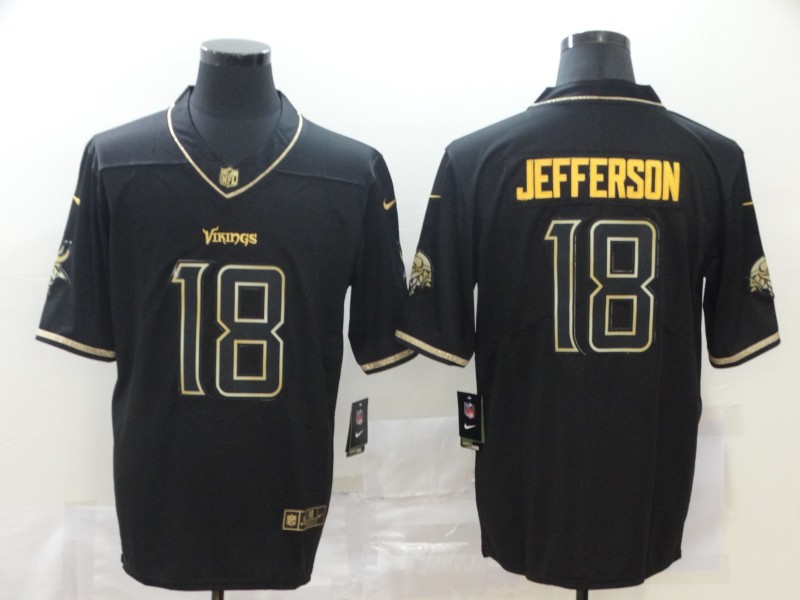 Men's Minnesota Vikings Justin Jefferson #18 Black Jersey
